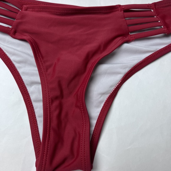 Cupshe Bikini Bottoms Red Strappy Sides Low-Rise *MATCHING TOP* - Picture 3 of 9